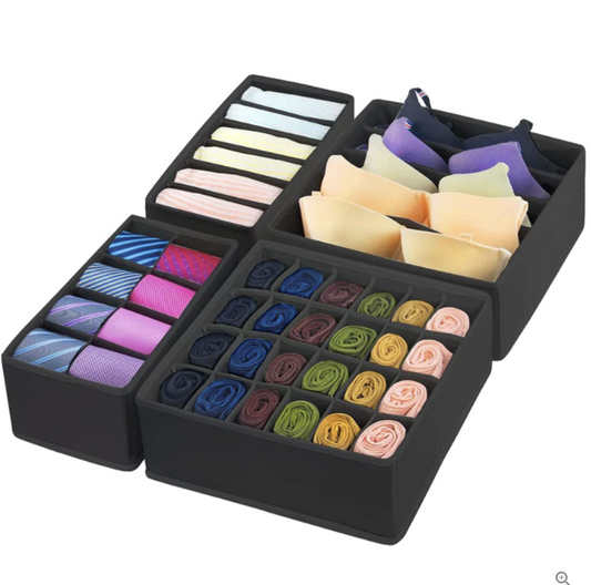 Luxe Harmony®️ Kit de 4 Organizadores de Ropa Interior Premium