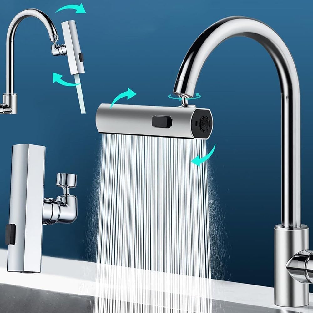 Grifo Giratorio 360° Multifuncional Universal. ✔️Ahorro de agua ✔️Flexibilidad ✔️Alcance total.